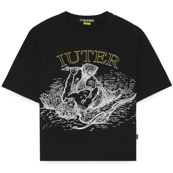 IUTER DAMAGE TEE BLACK T-SHIRT