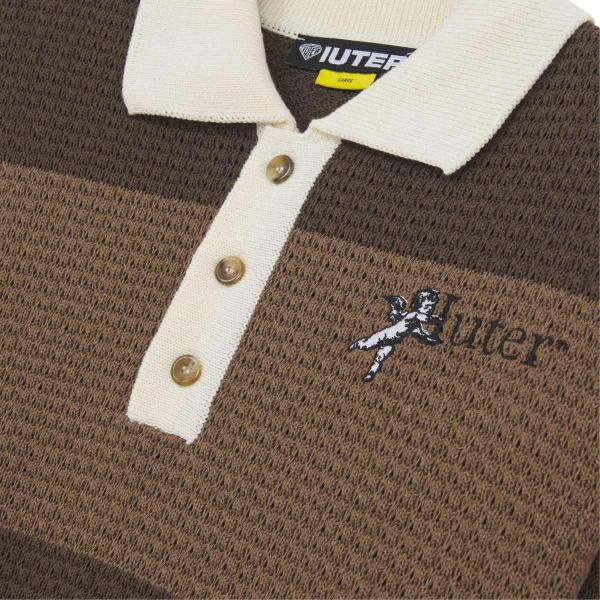 SOULS KNIT POLO JUMPER BROWN.