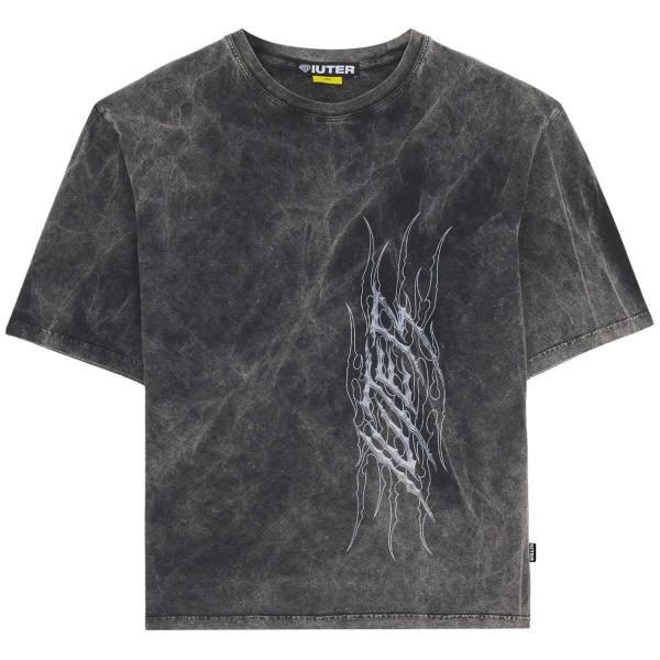 IUTER TRIBAL MARBLE BLACK T-SHIRT