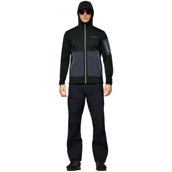 NORRONA FALKETIND WARM2 STRETCH HOOD CAVIAR BLACK FELPA TECNICA