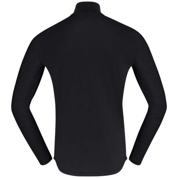 NORRONA FEMUND PURE ULL ZIP NECK CAVIAR BLACK TERMICA