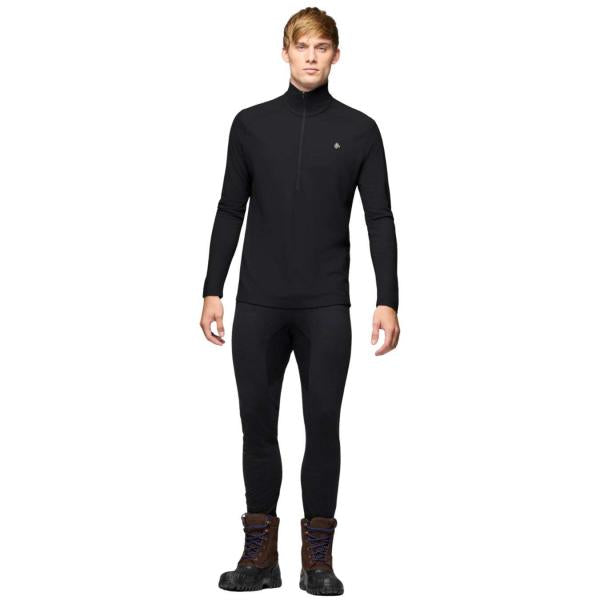 NORRONA FEMUND PURE ULL ZIP NECK CAVIAR BLACK TERMICA