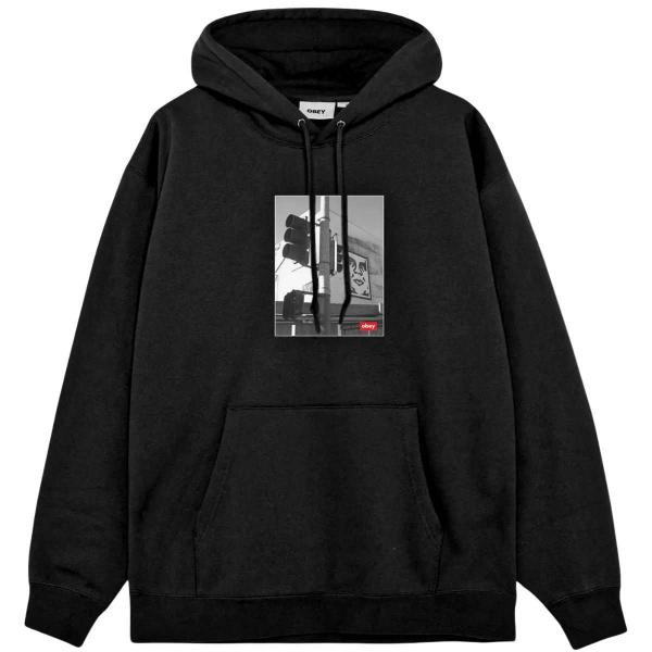 OBEY LOA ANGELES PHOTO HOODIE BLACK FELPA