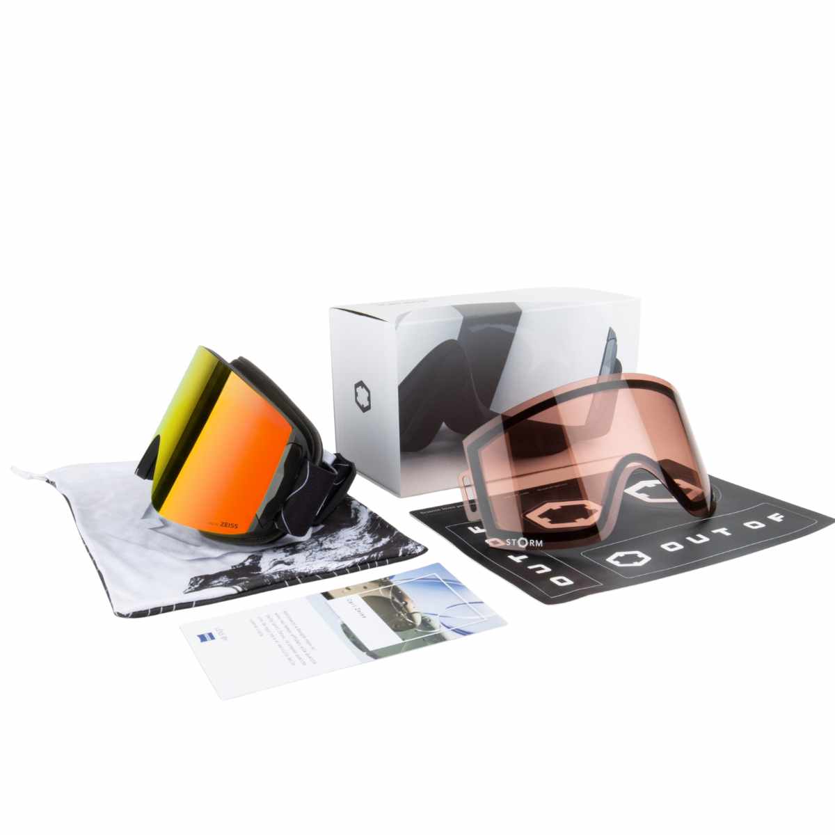OUT OF KATANA ELEVATION RED MCI + LENTE STORM MASCHERA SNOWBOARD