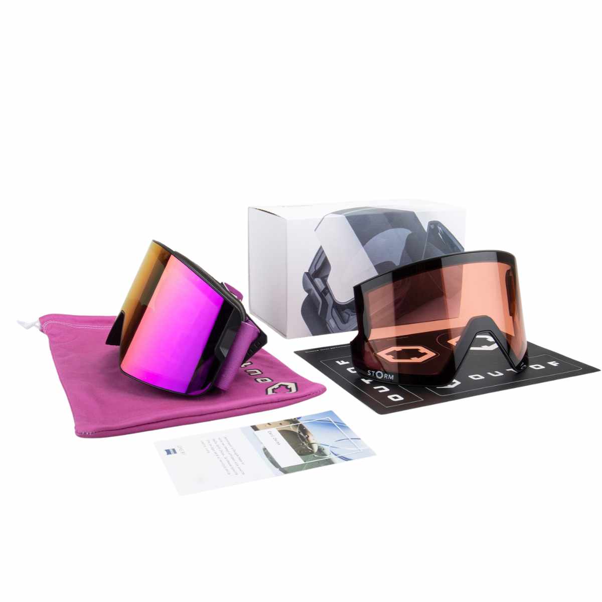 OUT OF ZENITH PUNK VIOLET MCI + LENTE STORM MASCHERA SNOWBOARD