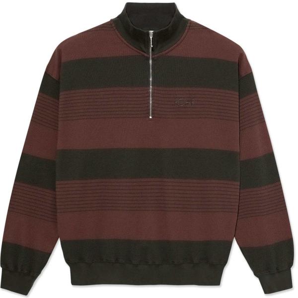 POLAR SURF HALF ZIP LS SHIRT - DIRTY BLACK/BROWNSTONE