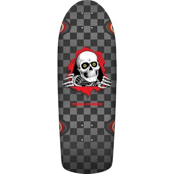 POWELL PERALTA RIPPER CHECKER SILVER/BLACK 10" TAVOLA SKATEBOARD