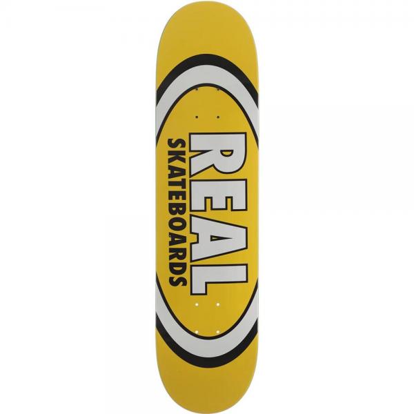 REAL CLASSIC LOGO OVAL 8.06" YELLOW TAVOLA SKATEBOARD