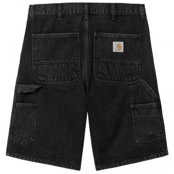 CARHARTT WIP SINGLE KNEE SHORT BLACK (STONE WASHED)