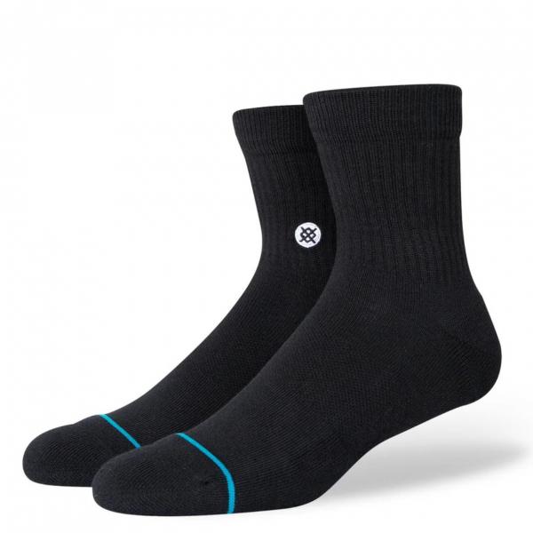 STANCE ICON QUARTER BLACK 3 PACK CALZINI