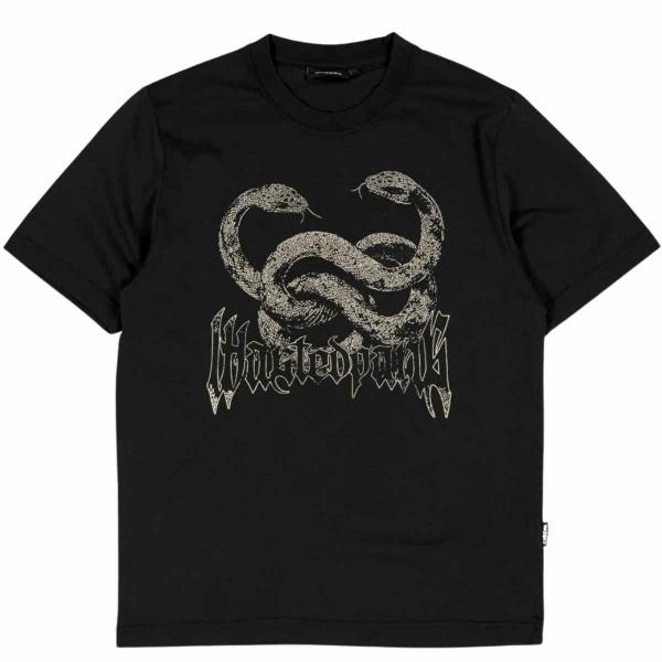 WASTED PARIS SNAKES BLACK T-SHIRT