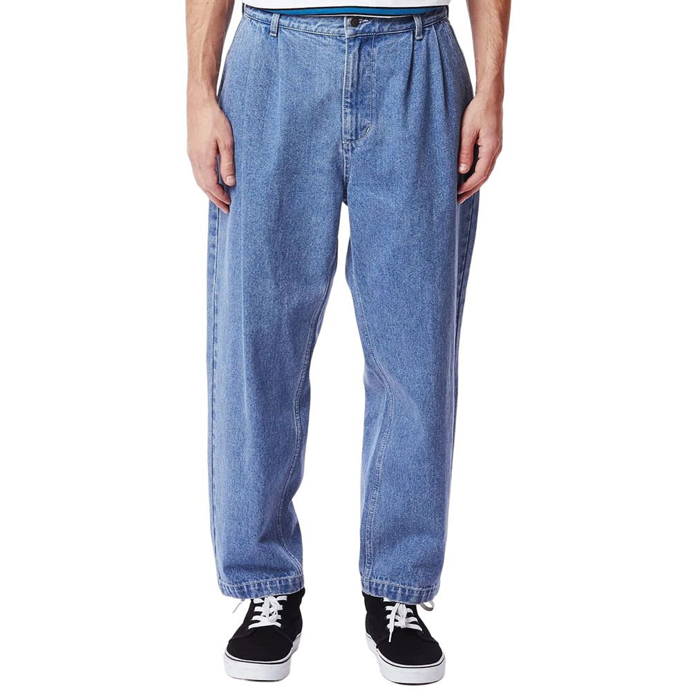 OBEY FUBAR PLEATED PANT BULL DENIM LIGHT INDIGO