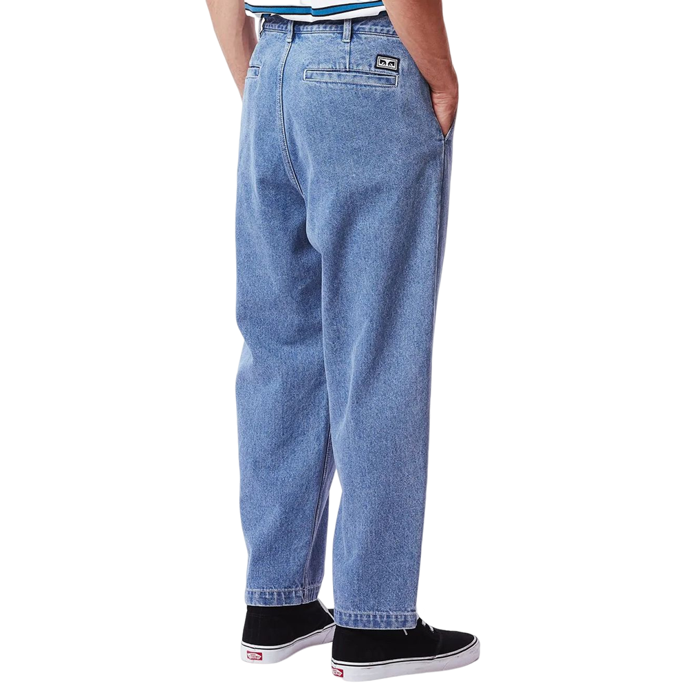 OBEY FUBAR PLEATED PANT BULL DENIM LIGHT INDIGO