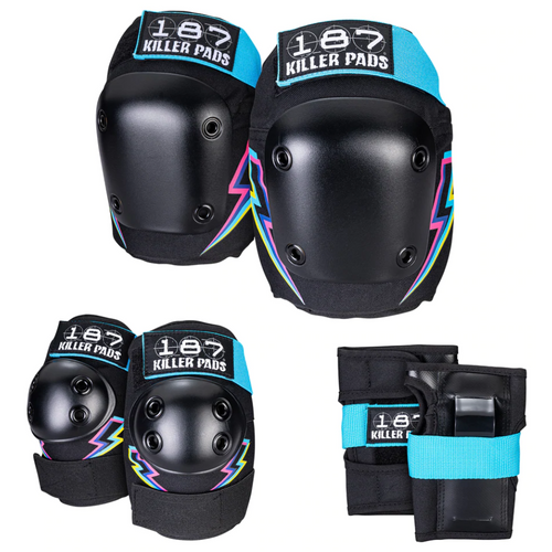 187 KILLER PADS SIX PACK ELECTRIC BOLT PROTEZIONI SKATEBOARD