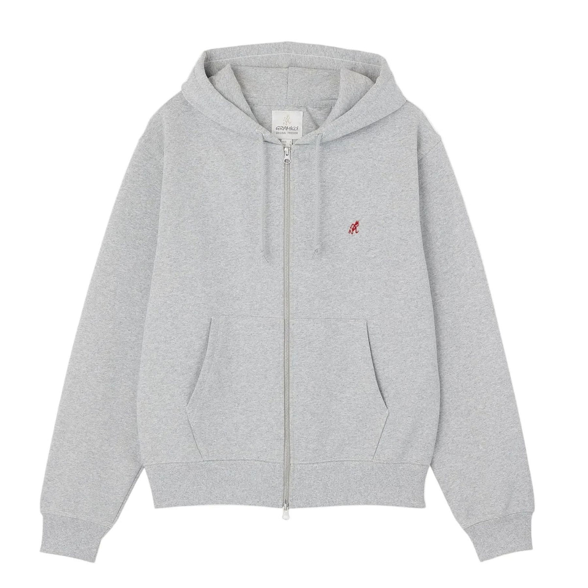 GRAMICCI ONE POINT ZIP HOODED SWEATSHIRT GREY HEATHER