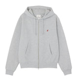 GRAMICCI ONE POINT ZIP HOODED SWEATSHIRT GREY HEATHER