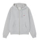 GRAMICCI ONE POINT ZIP HOODED SWEATSHIRT GREY HEATHER