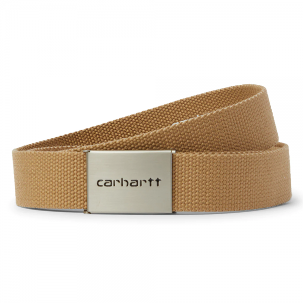 CARHARTT WIP CLIP BELT CHROME LEATHER