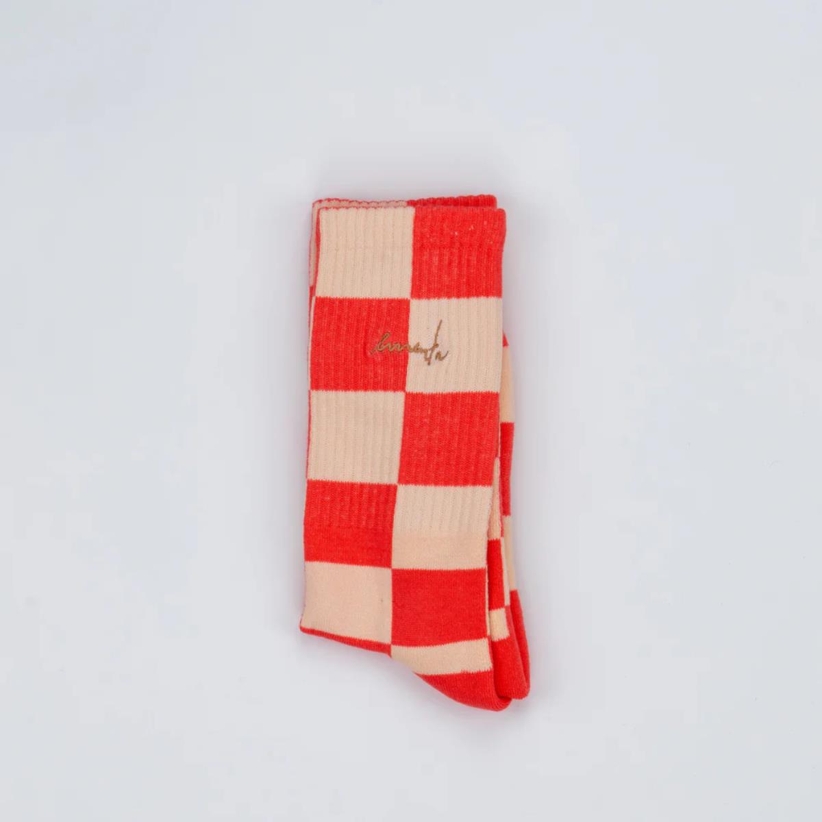 EMENTA CHESS WHITE/SALMON CALZINI