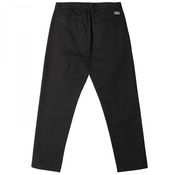OBEY HUGHES TWILL BLACK PANTALONI