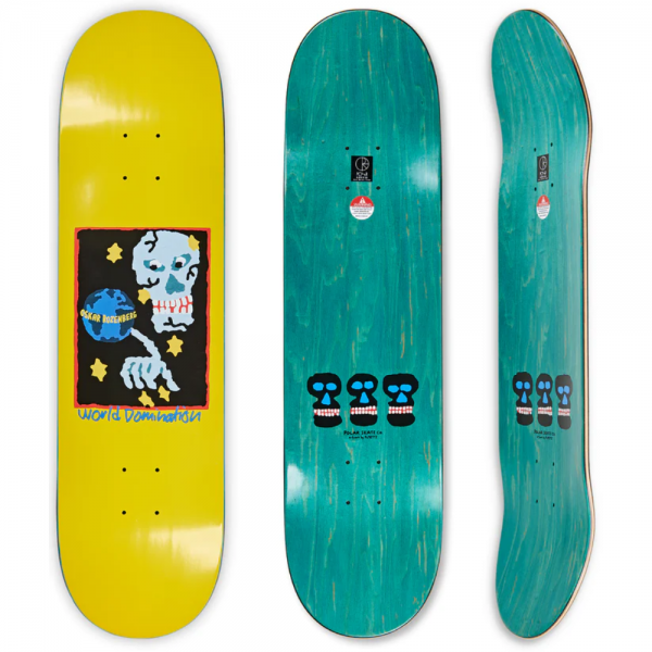 POLAR OSKARE ROZEMBERG WORLD DOMINATION 8.125 YELLOW TAVOLA SKATEBOARD