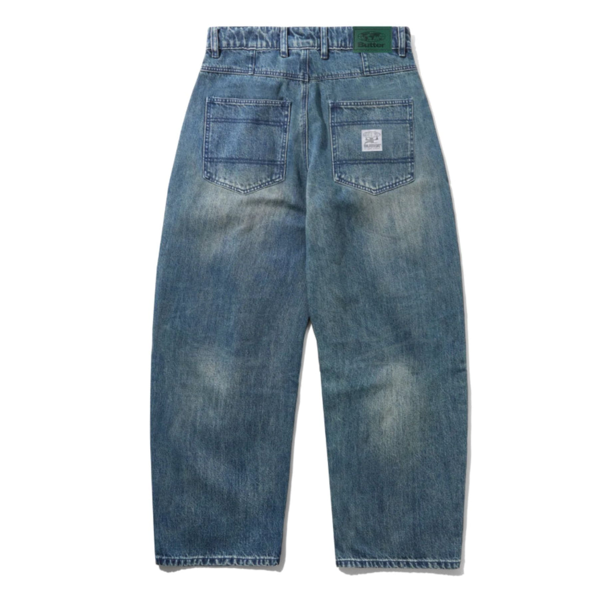 BUTTER GOODS WIDE CUT DENIM JEANS FADED WORK BLUE