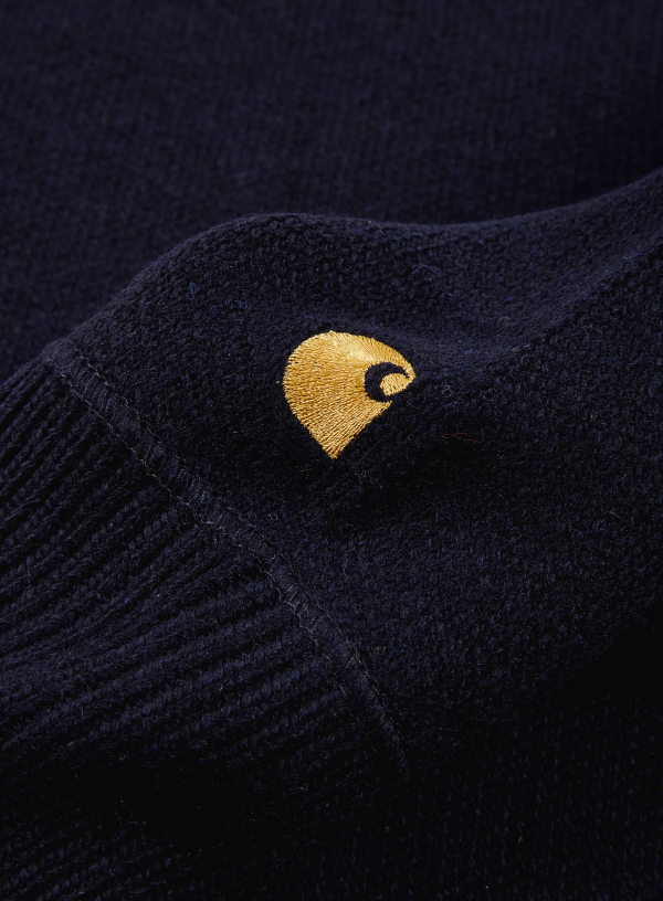 CARHARTT WIP CHASE SWEATER DARK NAVY/GOLD MAGLIONE