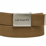 CARHARTT WIP CLIP BELT CHROME LEATHER