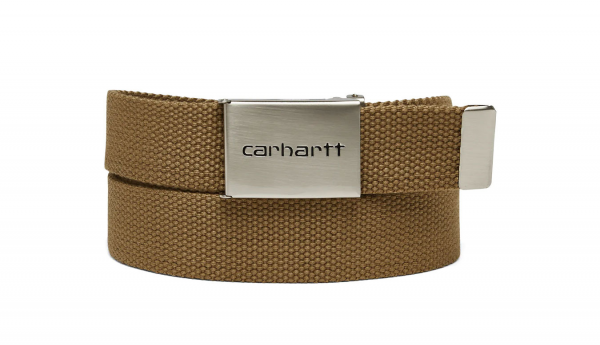 CARHARTT WIP CLIP BELT CHROME LEATHER