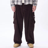 OBEY BIGWIG BAGGY CORDUROY CARGO JAVA BROWN PANTALONI