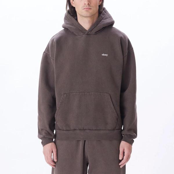 OBEY LOWERCASE PIGMENT JAVA BROWN FELPA