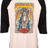 SANTA CRUZ SANTA MUERTE BASEBALL BLACK/MUSHROOM T-SHIRT