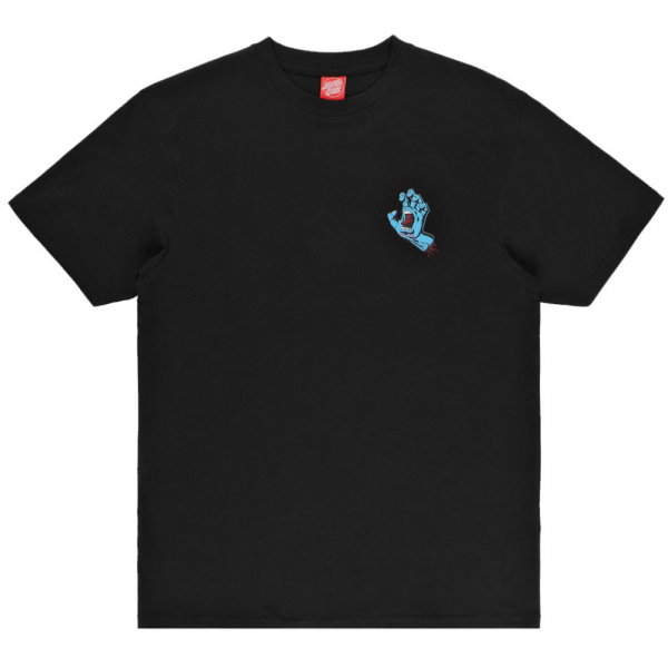 SANTA CRUZ SCREAMING HAND CHEST BLACK T-SHIRT