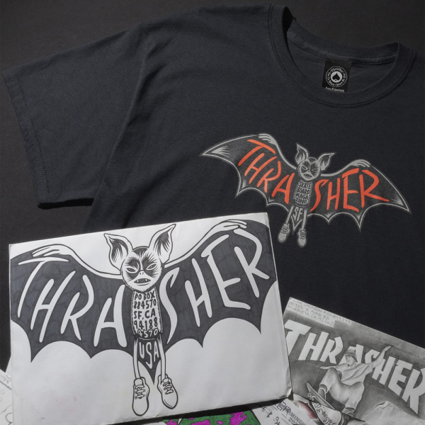 THRASHER BAT BLACK T-SHIRT