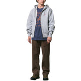 GRAMICCI ONE POINT ZIP HOODED SWEATSHIRT GREY HEATHER