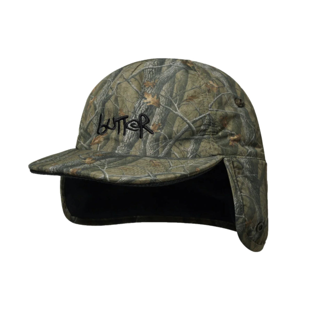 BUTTER GOODS POLARTEC REVERSIBLE TRAPPER CAP FOREST CAMO/NAVY