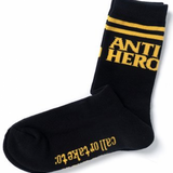 ANTIHERO BLACK HERO IF FOUND BLACK/YELLOW CALZINI