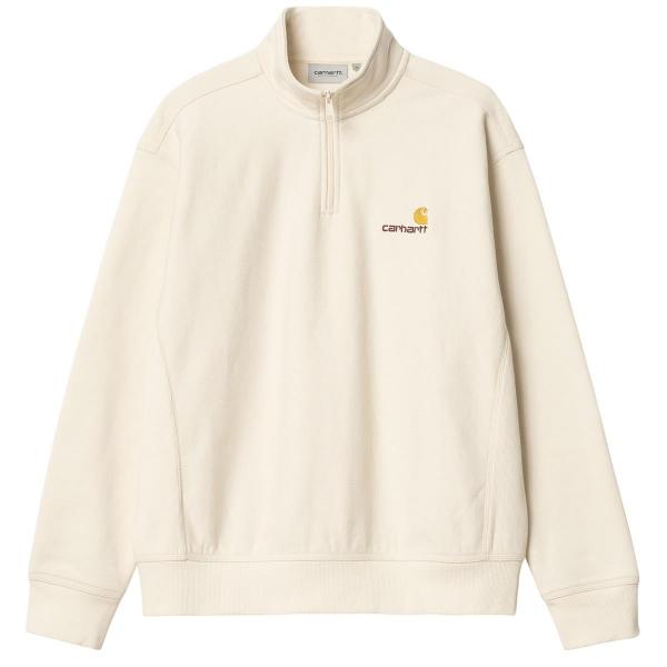 CARHARTT WIP HALF ZIP AMERICAN SCRIPT SWEATSHIRT NATURAL