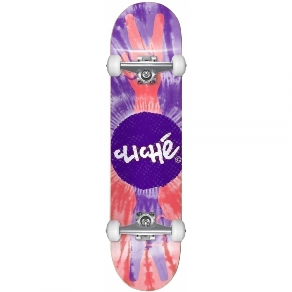 CLICHE PEACE PURPLE RED 8" SKATEBOARD COMPLETO