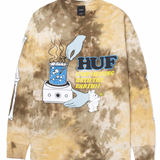 HUF MESS TIE DYE L/S TEE BROWN T-SHIRT