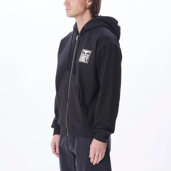 OBEY EYES ICON ZIP PREMIUM BLACK FELPA