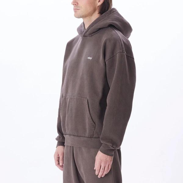 OBEY LOWERCASE PIGMENT JAVA BROWN FELPA