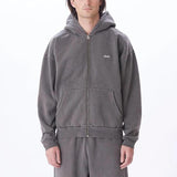 OBEY LOWERCASE ZIP PIGMENT DIGITAL BLACK FELPA