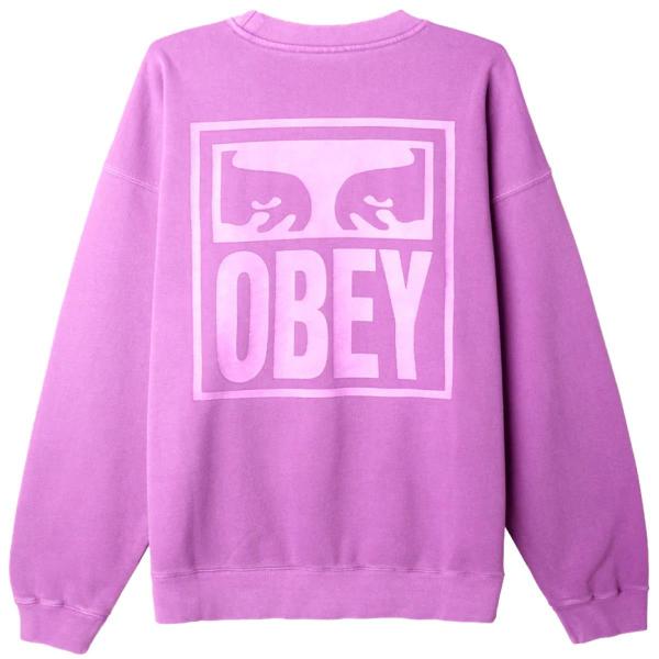 OBEY PIGMENT EYES ICON EXTRA HEAVY CREW DEWBERRY FELPA ESTIVA