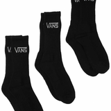 VANS MN CLASSIC CREW SOCK (3PZ) BLACK CALZINI