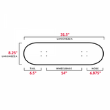 CREATURE LOGO OUTLINE LARGE SK8 8.25" X 31.51" SKATEBOARD