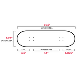 CREATURE LOGO OUTLINE METALLIC LARGE SK8 8.25" X 31.5" SKATEBOARD