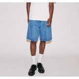 OBEY BIGWIG BAGGY DENIM LIGHT INDIGO SHORTS