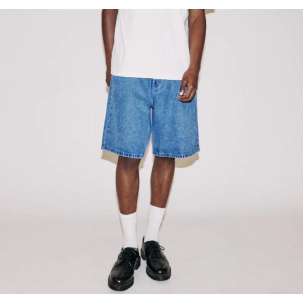 OBEY BIGWIG BAGGY DENIM LIGHT INDIGO SHORTS