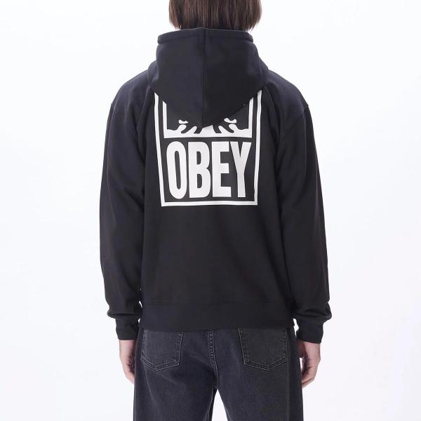 OBEY EYES ICON ZIP PREMIUM BLACK FELPA